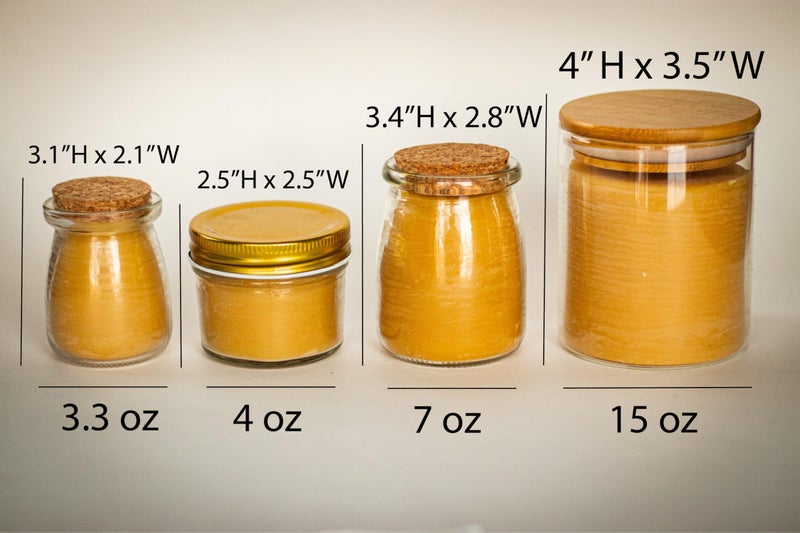 Bee The Light BeeTheLight Beeswax Jar Candle - 100% Pure USA Bees Wax in Glass Container with Cork Lid - Unscented - All Natural Light Honey Scent (4 oz w/Gold Lid, Unscented) - Image 3